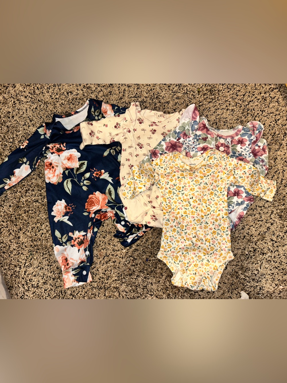 Baby Girl Bundle 3M Set 4PC Floral sleeper 3 one pc